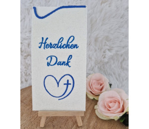 Stickdatei - ITH Schokohülle "Herzlichen Dank" christlich Kreuz